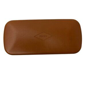 Fossil Hard Eyeglass Case Brown with Navy Interior Camel